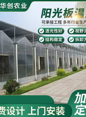 阳光板温室pc纹络式日光温室采光养殖种植大棚阳光板遮阳植物