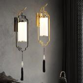 全铜壁灯新中式 客厅电视背景墙灯卧室床头灯中国风高级感房间壁灯