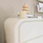 法式 创意床边柜现代简约小户型卧室收纳柜储物柜奶油风圆角床头柜