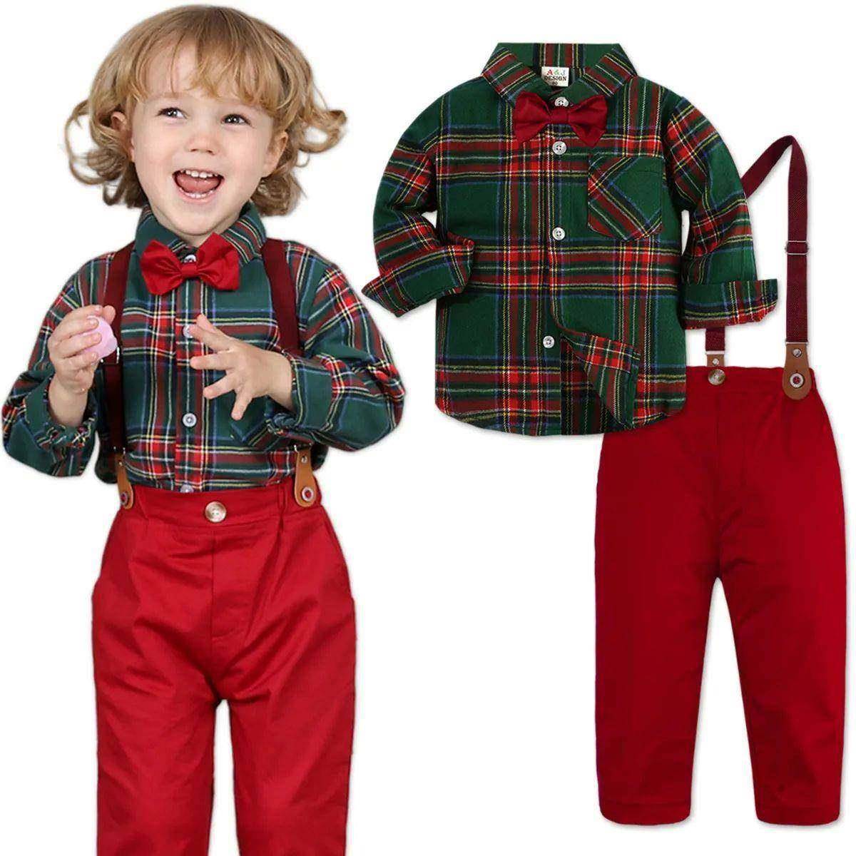 Baby Christmas Outfit Boy Kids Gentleman Formal Suit Toddle1 - 实物图