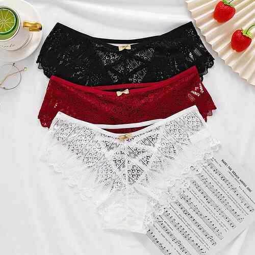 Lace hollow cross belt women's triangle pants trendy mid