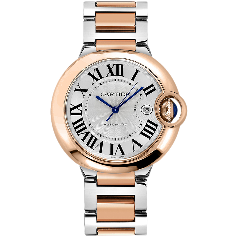 [9.8新]卡地亚蓝气球精钢/18K玫瑰金自动机械手表男W2BB0004