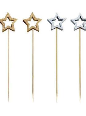 Star Shape Bamboo Skewers Food Cocktail Skewers Picks