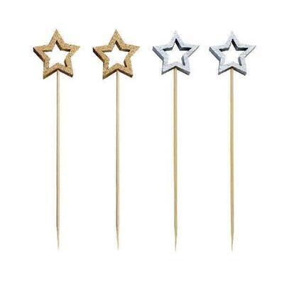 Star Shape Bamboo Skewers Food Cocktail Skewers Picks