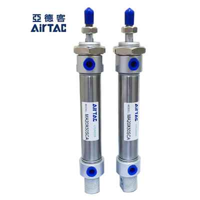 亚德客不锈钢迷你气缸MA20/25/32X50X75X100X125X150X200SCA U CM