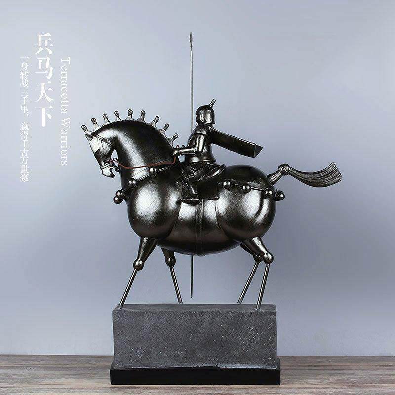 骑士战马兵马俑工艺品玄关装饰品摆件现代简约电视柜创意家居摆设