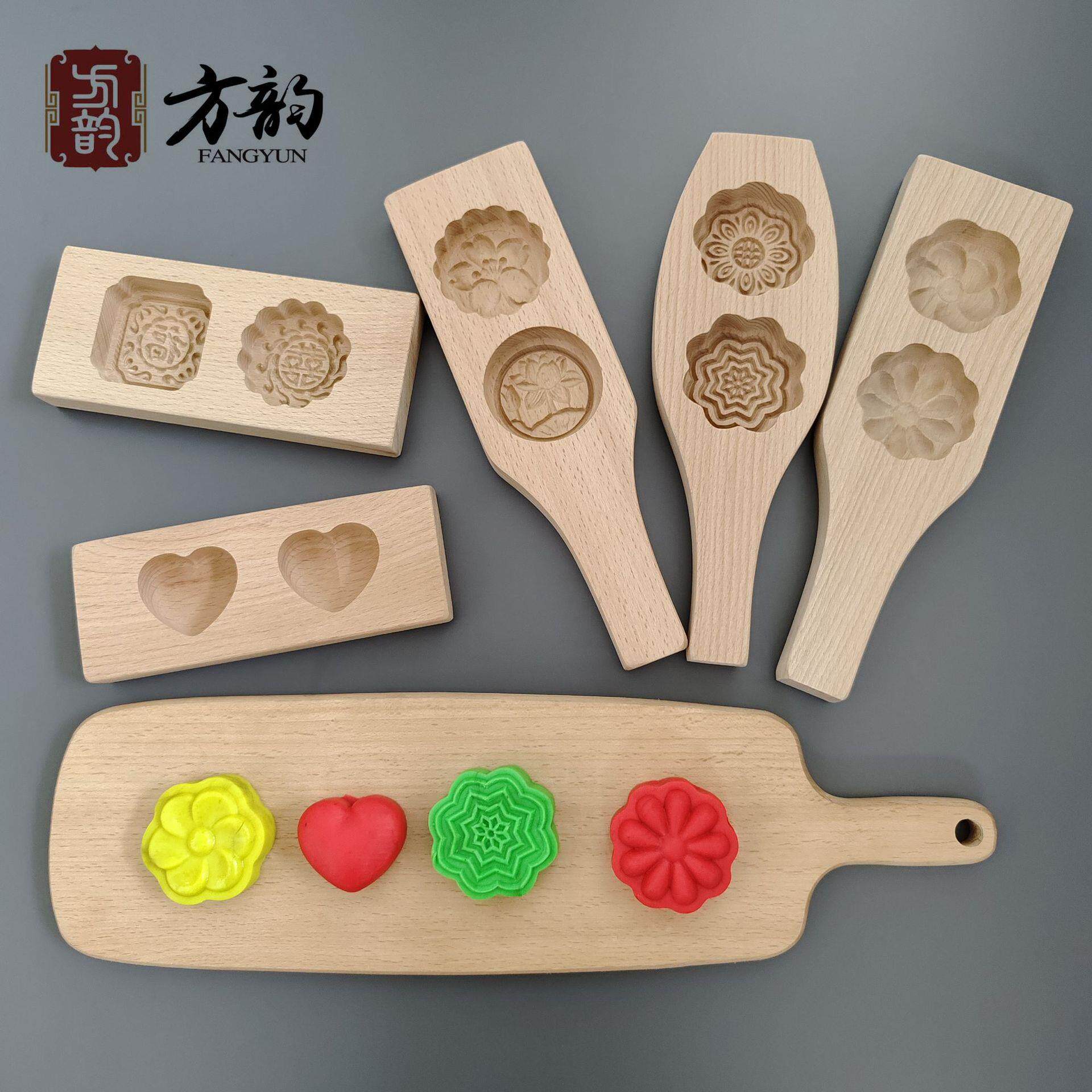 做蒸馒头豆包子糯米糍粑米果手工模具木卡子花样饽饽面食木质模具