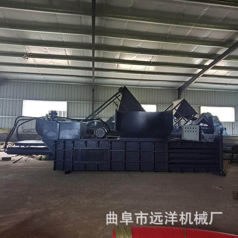 卧式打包机垃圾站废纸易拉罐打包机铁桶金属压块机