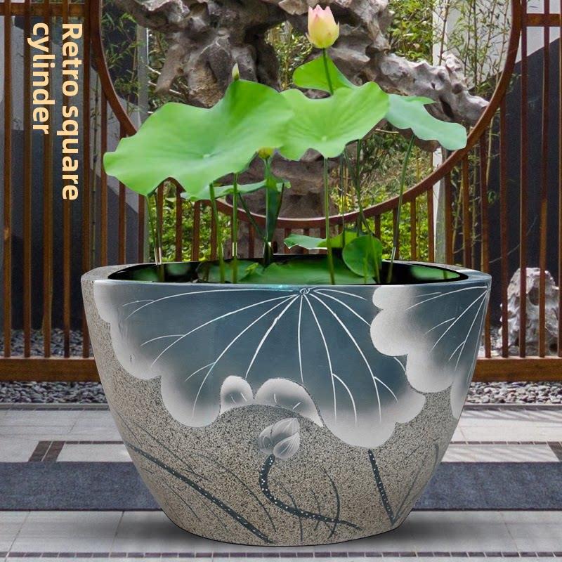 景德镇陶瓷鱼缸莲花缸睡莲缸莲花盆庭院大方缸碗莲花盆缸