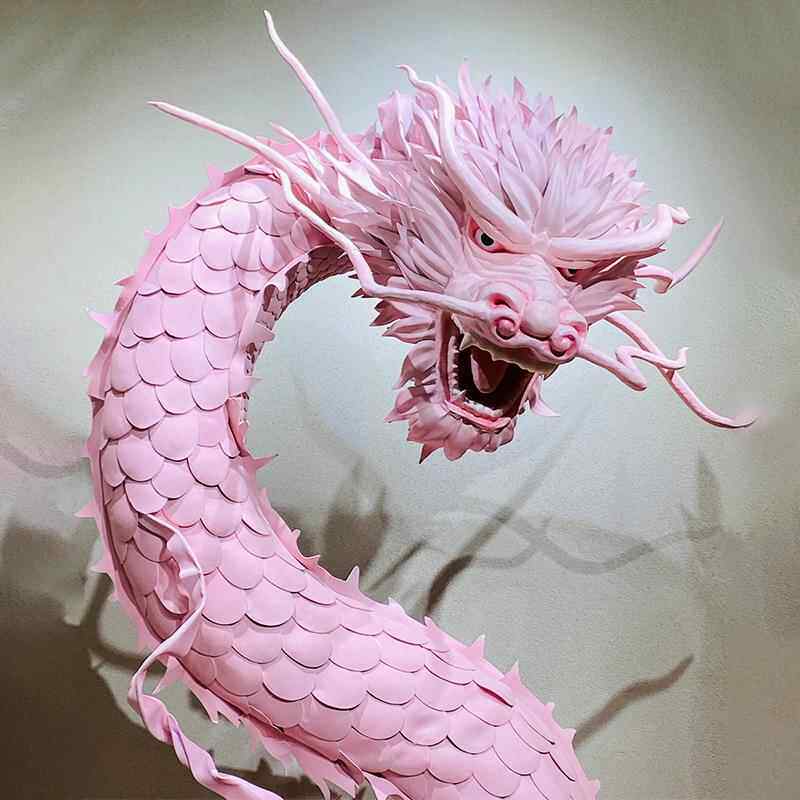 224型新款非XCI遗大粉色龙形花灯饰景区商0场美陈装端午中秋中式