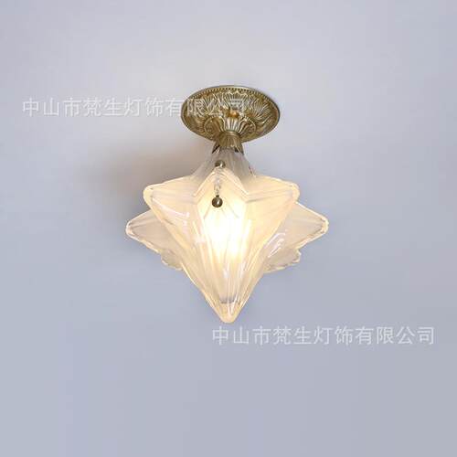 噗灵星星吸顶灯 Art Deco法式全铜过道玄关入户 美式阳台走廊阳台
