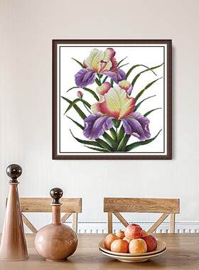 新款印花十字绣留香小花草小幅装饰画学生儿童刺绣自绣工艺品