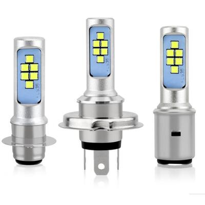 机车LED大灯超亮电动车强光灯泡远近光单爪双爪三爪改装聚光AI