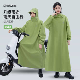 雨衣女全身防暴雨男款 加长 成人带袖 骑行雨披学生连体电动车一体式