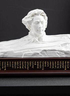 青年毛主席伟人橘子洲头像陶瓷白瓷半身头像雕塑办公室收藏摆件