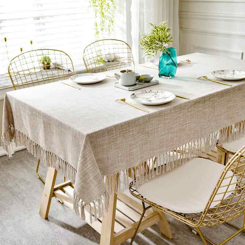 正品美式茶棉麻i桌布文艺北形欧ns餐桌布艺日式布艺方圆几桌垫定