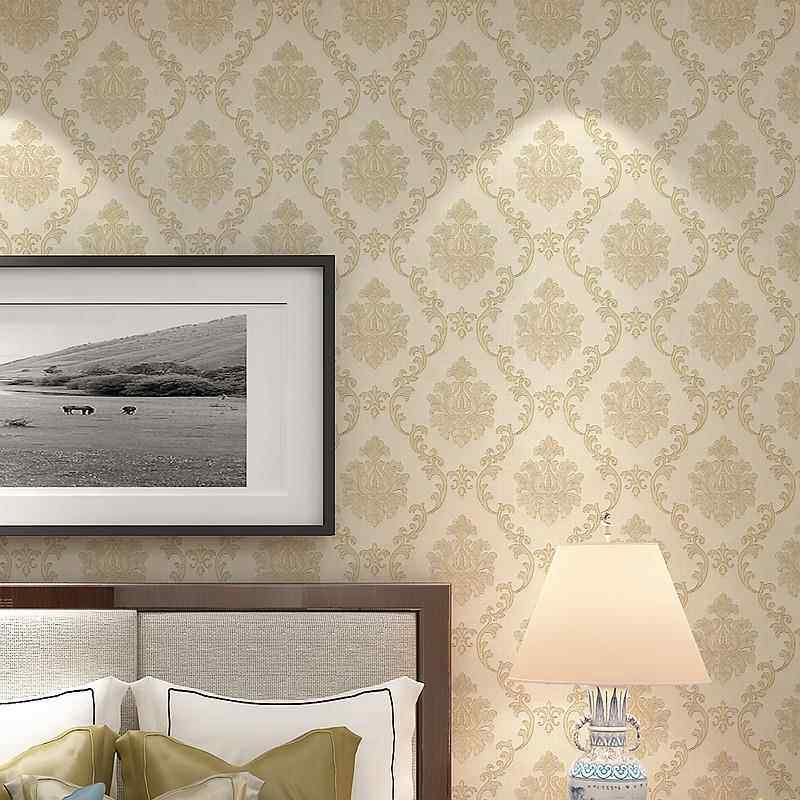 奢华3D欧式浮雕墙纸 卧室客厅酒店美容院 时尚宫廷风大花背景壁纸