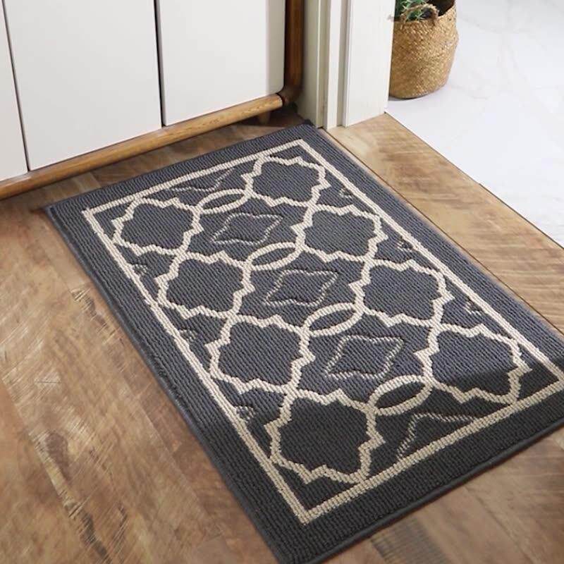 跨境丙纶地毯北欧风入户地垫门垫家用除尘进门口垫子防滑吸水脚垫