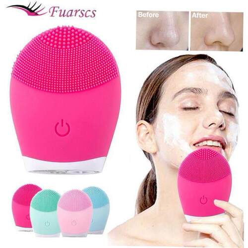 Electric Silicone Facial Brush Cleansing Skin Massager Face