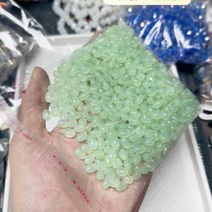 9092卡9×6玻璃仿玉半透玻璃珠半斤不掉色