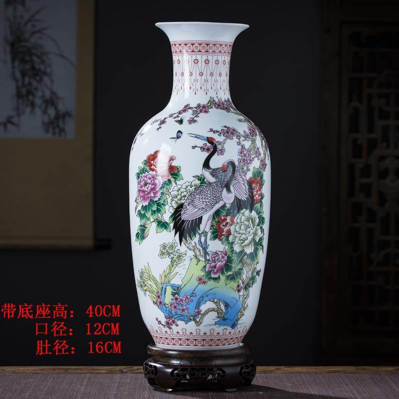 正品德镇陶瓷粉彩复新中式花瓶插花装饰居客厅景电视柜家工古艺品,家居饰品,花瓶,淘宝优惠券,粉丝福利购,淘宝优惠卷