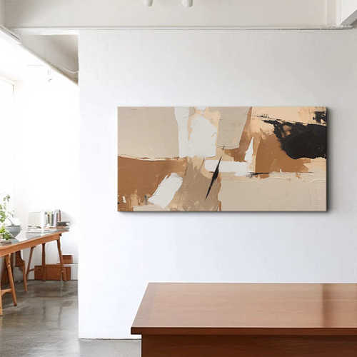 和弦 百搭莫兰迪色横版抽象挂画北欧风客厅装饰画民宿酒店壁画
