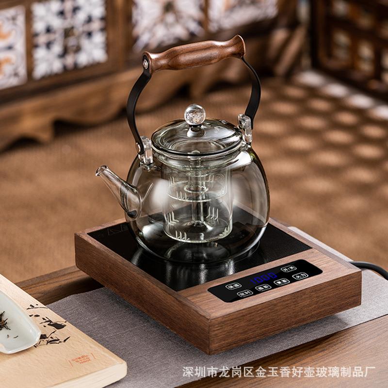 玻璃煮茶壶耐热手工烧水壶家用电陶炉煮茶器星空泡茶壶盖钮蒸茶壶