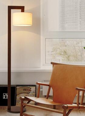 复古胡桃色落地灯式卧客厅床头灯美式中北欧ins风地MSD-019实木质