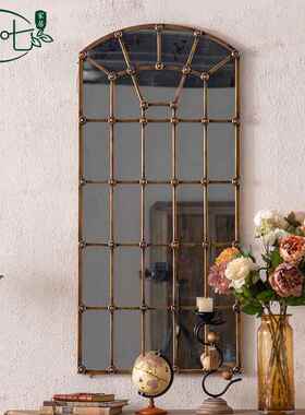身复古仿铜全镜服装店铁艺做洗旧试A2687衣镜民宿酒店手台镜子