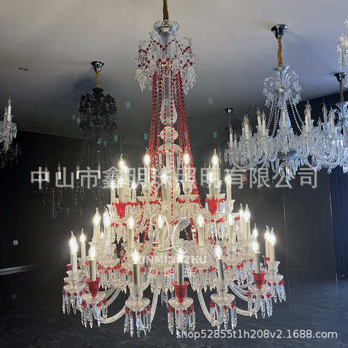 楼中楼空客厅灯餐厅复式法式婚宴酒店灯别墅水晶水晶灯吊灯挑礼堂