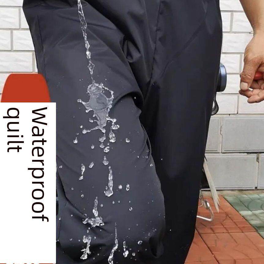 黑色防水防油裤子防风防尘工作服裤子工厂工地干活外穿防尘裤家用