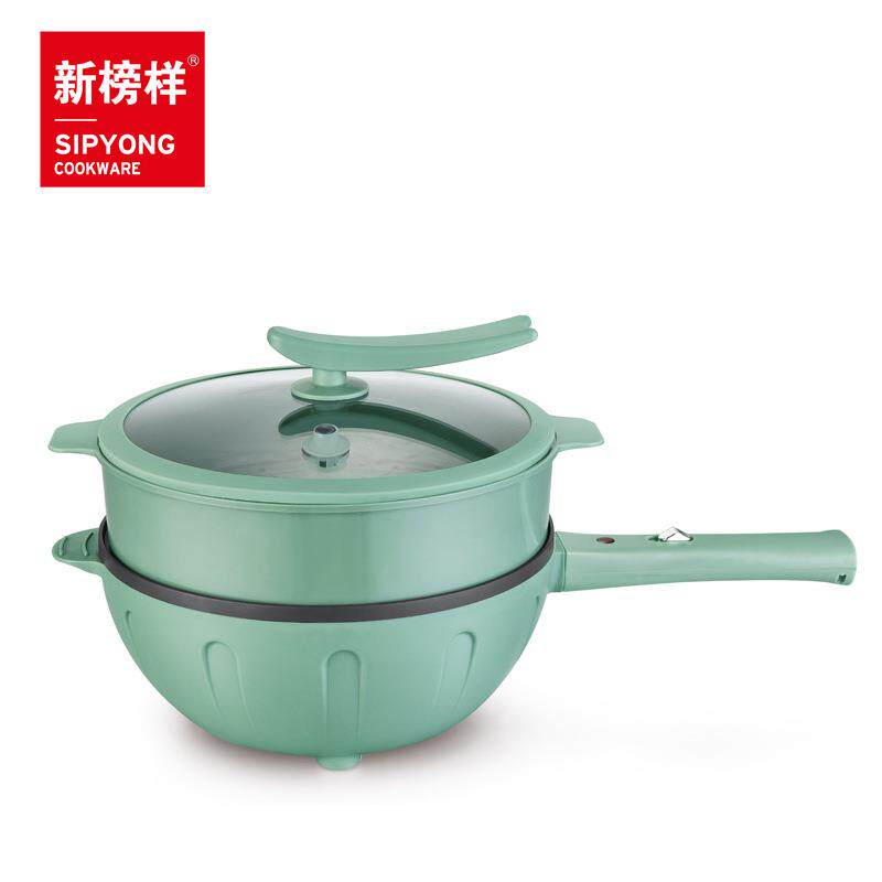 新榜样电热炒锅多功能蒸煮宿舍火锅炒菜大容量一体式1800W蒸笼
