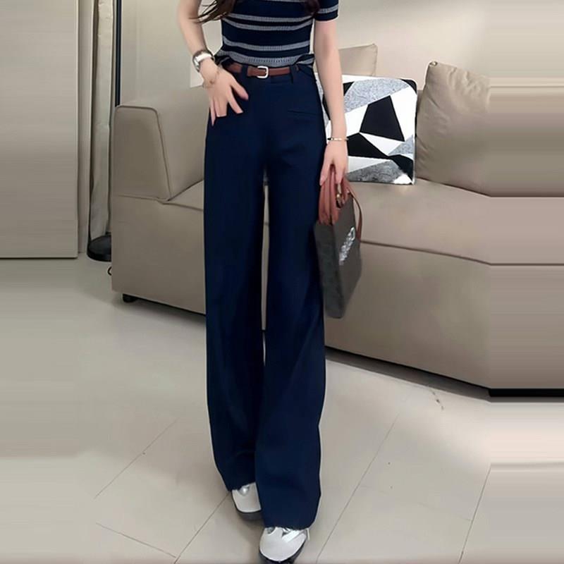 新品韩版高腰显瘦直筒西装裤女春季高级感窄版阔腿裤气质减龄休闲