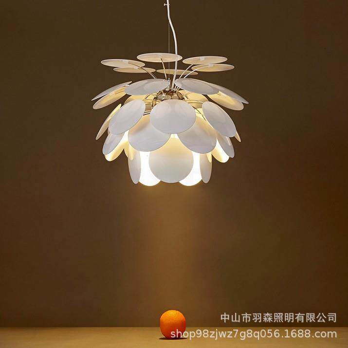 餐厅卧室松果现代简约别墅大堂灯书房客厅酒吧展厅金属圆片吊灯