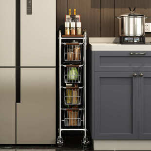 架子厕所卫生间冰箱柜家用厨房侧缝隙窄落地收纳架夹缝小推车置物