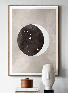 厂家现代北欧客厅装饰画现代简约沙发背景墙壁画玄关月球挂画