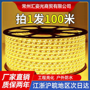 led灯带户外防水220v客厅外墙专用工程室外暖光白暖色高压带灯条
