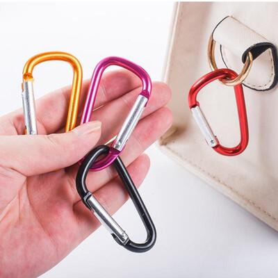 黑色D型挂扣箱包扣弹簧钩爬山水壶扣LED灯扣铝合金登山扣