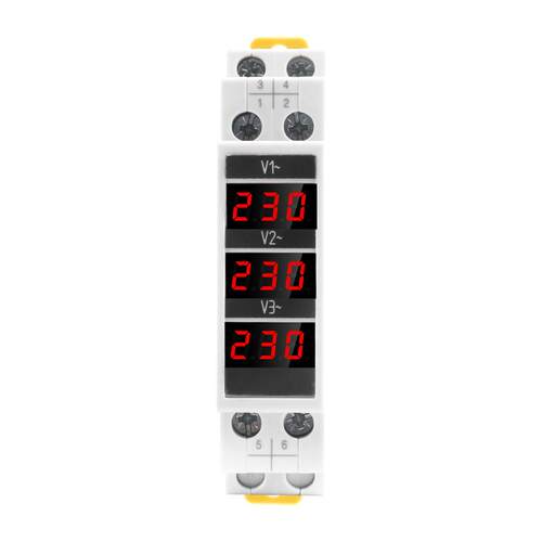 SDM010 模数化导轨式交流三相数显电压表电子电工仪表 AC80-500V