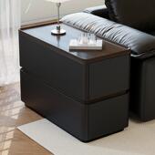 实木现代简约意式 侧边柜沙发柜多功能蓝牙音响家用移动边柜