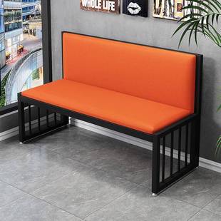 需定制卡座沙发饭厅酒吧烧烤奶茶店双人三人铁艺软包长椅现代休闲