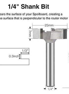 Milling Cutter CNC Spoilboard Surfacing Router Bit 6.35mm
