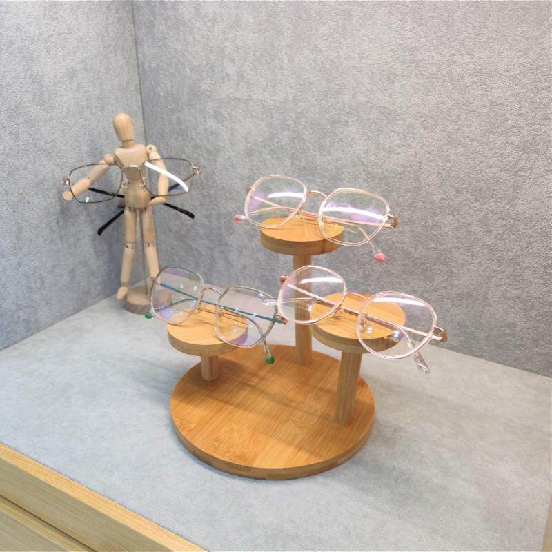 潮品烤漆楠竹阶梯太阳镜陈列道具墨镜近视眼镜展示架装饰精品实木