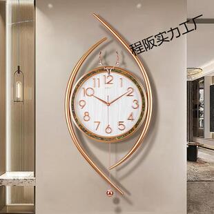 2025新款 饰钟表挂钟静音扫秒艺术挂饰客厅钟摆 现代简约家居装