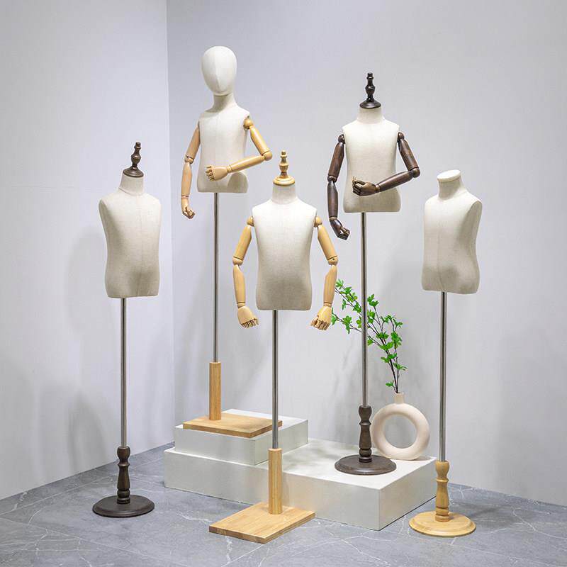 服装店儿童模特展示架橱窗半身假人偶童装店男女小孩全身模特架