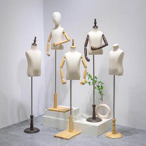 服装店儿童模特展示架橱窗半身假人偶童装店男女小孩全身模特架