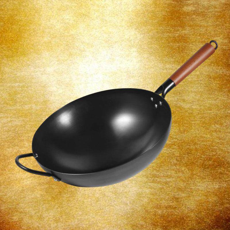 炒锅章丘炒菜铁锅无涂层不粘锅手工锻打厂煎锅氮化免开锅