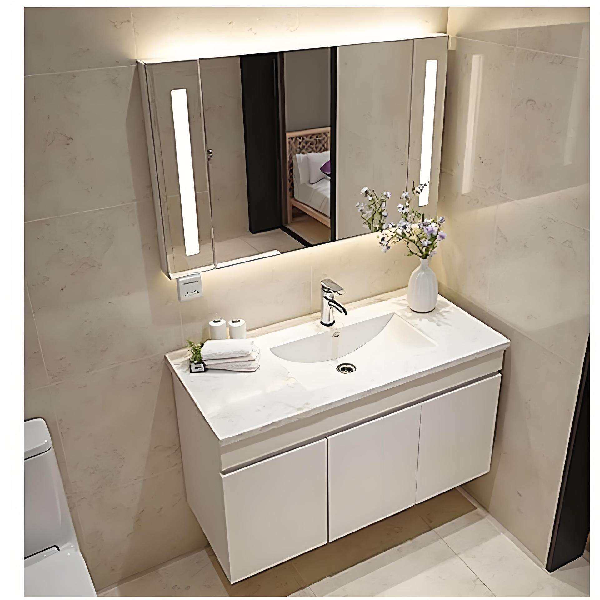外贸出口澳洲简约白色浴室柜bathroom vanity优质标准浴柜厂家