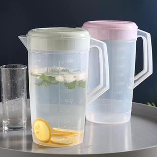 家用塑料冷水壶超大容量凉白开水壶耐高温带盖凉水壶冰箱果汁扎壶