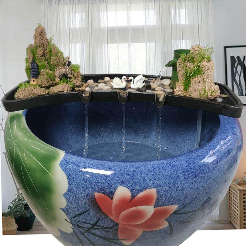 水景饰品流水鱼缸循环过滤瓦缸石槽装饰配件园林庭院户外客厅